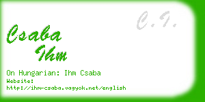 csaba ihm business card
